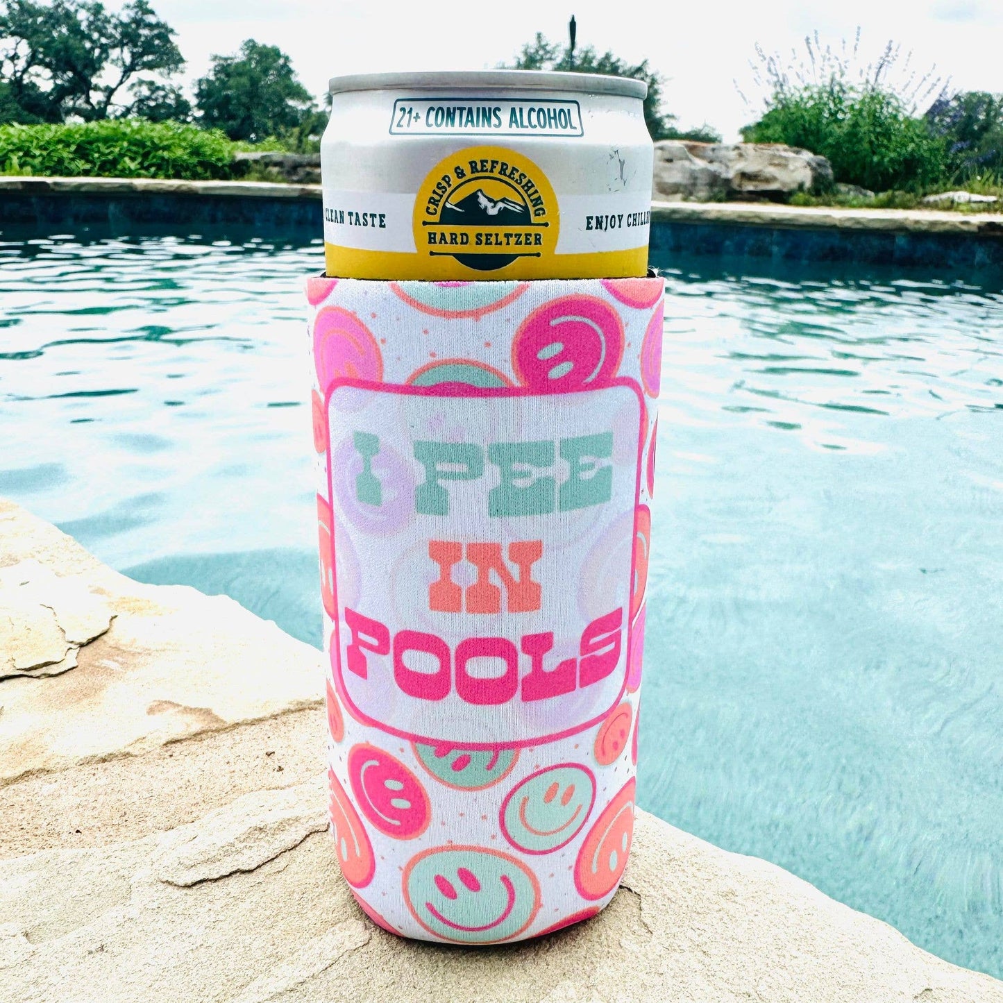 I Pee in Pools Slim Can Cooler